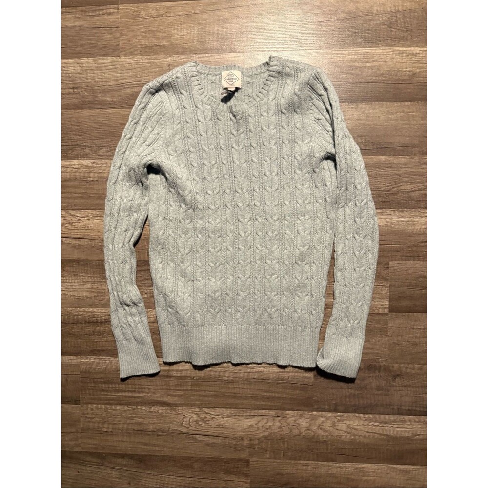St. John's Bay Light Gray Cable Knit Crewneck Sweater